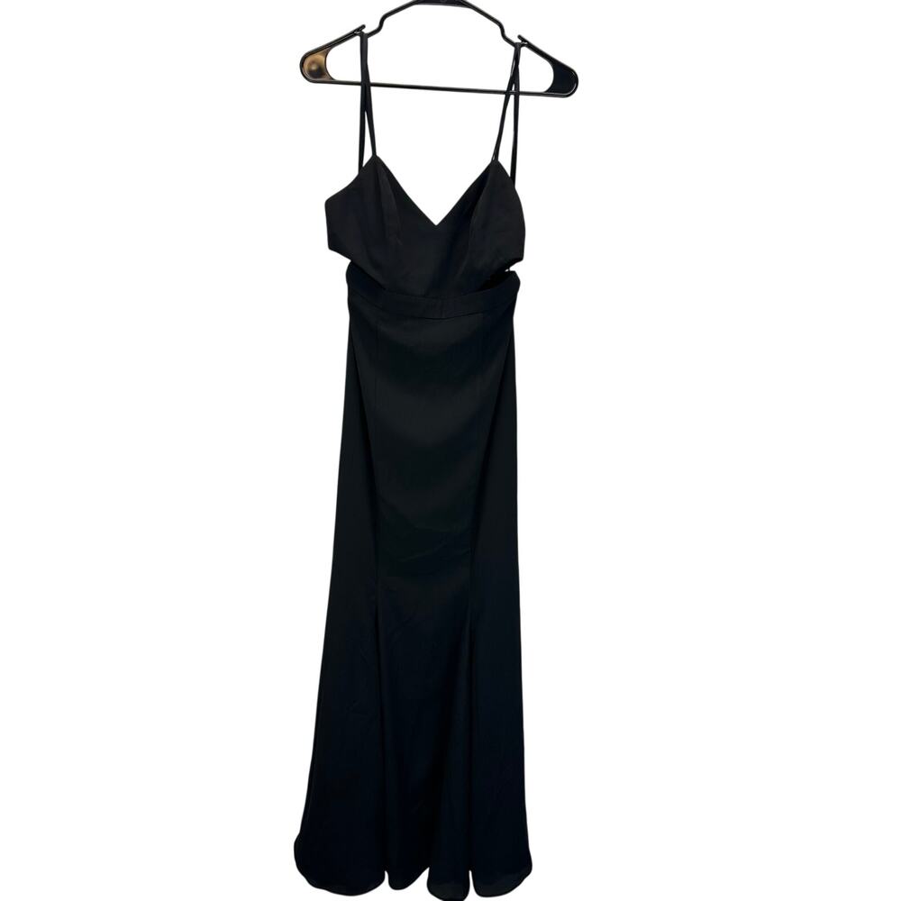 NWT Fame and Partners Zyra Cutout Mermaid Maxi Dress Black Size 4 - Picture 2 of 10